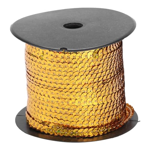 Pailletten, 100 Yard 6 mm flache Pailla -Streifen -Paillon Trim Shiny Trim Trim Pailla Ribbon Plastikharz -Folgelinie für Stoffschuh (Oro láser) von Beufee