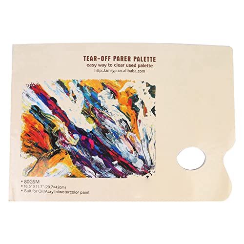 Palette Paper, Paint Mixing Palette with Thumb Hole Palette Paper Pad Oil Painting Paper A3 Tear Off Paper Palette Color Matching Paper for Painting von Beufee