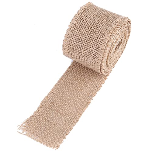 Sackleinenband, Sackleinenrolle, Geschenkband, Weihnachtsbaumband, breites Band, Bastelband, dekorativer Jute-Sackleinenstoff für Hochzeitsfeiern (Width 10CM, length 3 meters) von Beufee