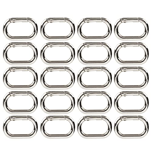 Schlüsselverschlüsse, 20pcs Feder Oval Snap Clip Hook 23mm Legierung Oval Federschnalle für Säcke Geldbörse Keychain -Riemen (Schwarz) von Beufee