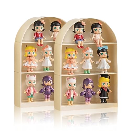 Bewinner Blindbox Regal, an der Wand Montierte Holzfiguren Vitrine, Staubdichte Action Figuren Vitrine für Sanrio, Puppen von Bewinner