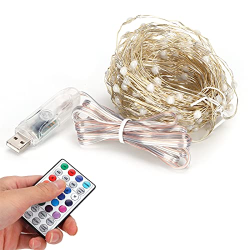 Bewinner LED Lichterkette, 16 Farben 200 LEDs Lichterkette, Kupferdraht RGB Dekorlampe 20 M / 65,6 Ft für DIY Hochzeit Schlafzimmer Terrasse Weihnachten von Bewinner