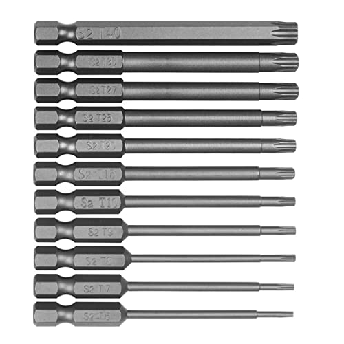 Bexdug 5 Magnetisches Torx-Schraubendreher-Bit-Set | Magnetisches Schraubendreher-Bit-Set mit Torx-Kopf,11-teiliges magnetisches Torx-Schraubendreher-Bit-Set, T40 Torx Head Security von Bexdug