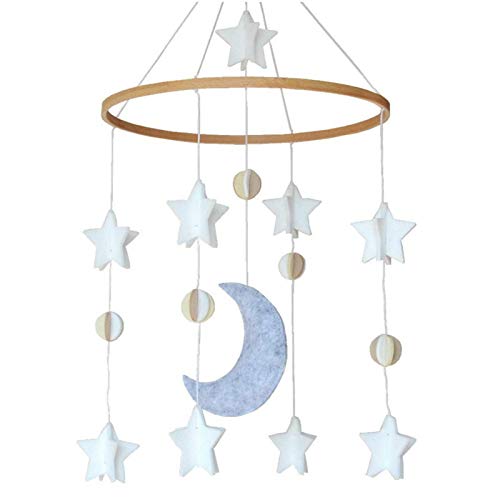 Bexdug Baby Bettglocke Windspiel - Junge Und Mädchen Mobile Krippe Mit Fühlte Star Und Mond Für Babybett von Bexdug