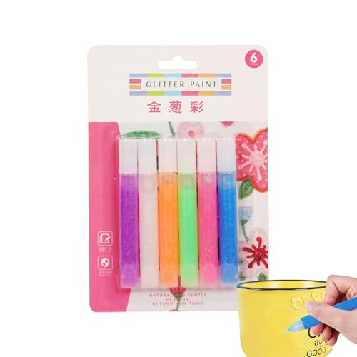 Bexdug Farbmarker für Kinder, Blasenzeichenstifte | 6-Farben-Lackstift-Set - -Kunst-sicherer Stift, Stift für kreative Projekte, Zeichenstift-Set, Kunst, präzise für Kinder von Bexdug