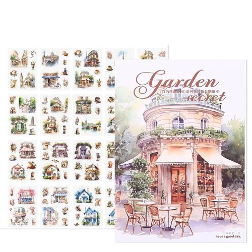 Bexdug Garten-Aufkleber für Scrapbooking, Garten-Journaling-Aufkleber,Gartenaufkleber-Buch für Journaling | Scrapbook-Aufkleber für Tagebücher, Gartenlandschaftsaufkleber für Flasche, Glas, Handyhülle von Bexdug