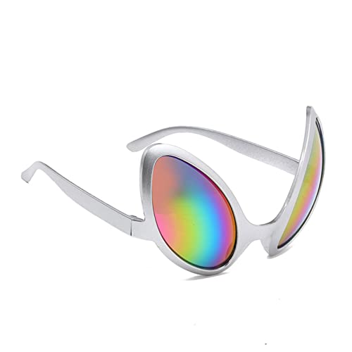 Bexdug Grüne Alien-Brille,Lustige Regenbogen-Linsen-Alien- -Sonnenbrille - Halloween- -Fotoautomaten-Requisiten bevorzugen Zubehör von Bexdug