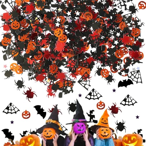 Bexdug Halloween-Glitzer-Konfetti,Halloween-Pailletten-Konfetti | Halloween- -Konfetti | PVC-Pailletten-Konfetti-Trick- -Streusel-Konfetti-Dekorationen, 15 g von Bexdug