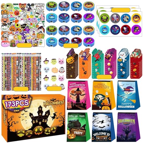 Bexdug Halloween-Partygeschenke für Kinder,Halloween-Spielzeug-Partygeschenke | 173-teiliges Halloween-Partyspielzeug-Sortiment für Kinder,Halloween-Spielzeug für Kinder, Halloween-Partyzubehör, von Bexdug