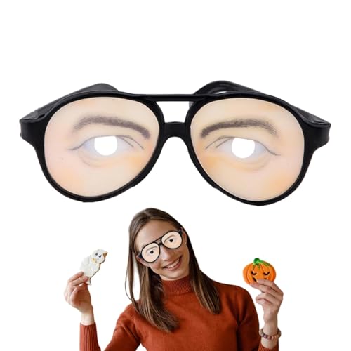 Bexdug Lustige Augen-Verkleidungsbrille,Lustige Brille, Halloween Trick Spielzeug Lustige Augen Brille, Augen-Verkleidungs-Brillenknebel und praktisches Scherzspielzeug für den Narrentag an Halloween von Bexdug