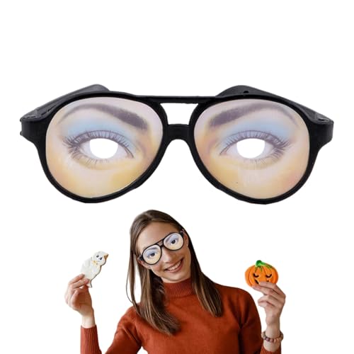 Bexdug Lustige Brillen, hässliche Sonnenbrillen lustig,Halloween Trick Spielzeug Lustige Augen Brille | Augen-Verkleidungs-Brillenknebel und praktisches Scherzspielzeug für den Narrentag an Halloween von Bexdug