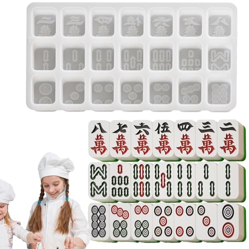 Bexdug Mahjong-Silikonform, Mahjong-Formen für Epoxidharz | Schokoladenformen | Chinesische Mahjong-Form, Handwerkzeuge, Epoxidharz-Gussformen zum Backen von Eiswürfeln von Bexdug