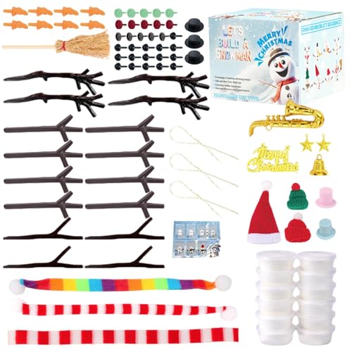 Bexdug Modelliermasse Schneemann-Set, Weihnachts-Bastelzubehör, sicher, weich und ultraleicht, Modelliermasse-Kit für Weihnachtsstrumpffüller von Bexdug