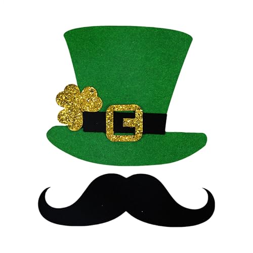 Bexdug St. Patricks Day Cut Decor, Koboldhut Papierausschnitte | Irische Festliche Ornamente Party-Requisiten - Papierausschnitte für Fotodekoration, irische Party, Kunstschule, Familienfeiern von Bexdug