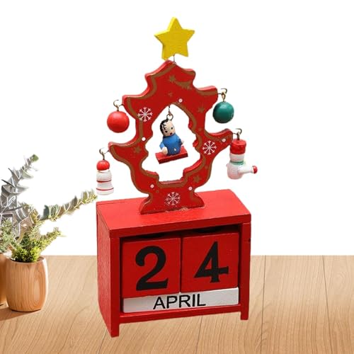 Bexdug Weihnachts-Countdown-Kalender,Weihnachtskalender-Countdown | Countdown-Kalenderblöcke aus Holz | 5,31 Zoll große Monats- und Datumsanzeige, abnehmbare Weihnachts-Countdown-Kalenderblöcke für von Bexdug