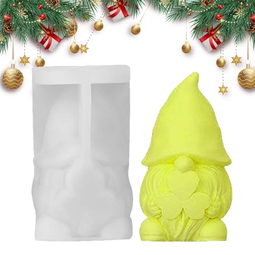 Bexdug Wichtel-Harzform, Weihnachtszwergform | Kerzenform Silikonharz Gießform | Flexible Heimdekorationsform, Gnome-Skulpturenform für Ostern, Thanksgiving, Weihnachten von Bexdug