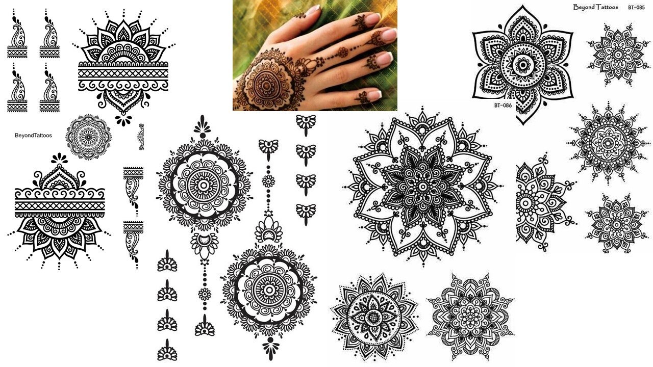 4 Bögen Mandala Tattoos Hand Set/Romance von BeyondTattoos