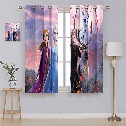 Bfrdollf ELSA Verdunkelungsvorhang Wasserdichter Stoff Gardinen Für Kinderzimmer, Ösen Oben Für Gardinen?3D-Digitaldruck 100% Polyester (1,100×140(BxH)) von Bfrdollf