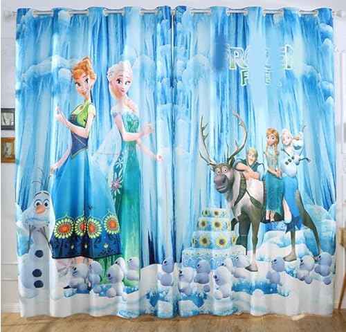 Bfrdollf ELSA Verdunkelungsvorhang Wasserdichter Stoff Gardinen Für Kinderzimmer, Ösen Oben Für Gardinen?3D-Digitaldruck 100% Polyester (10,150×166(BxH)) von Bfrdollf