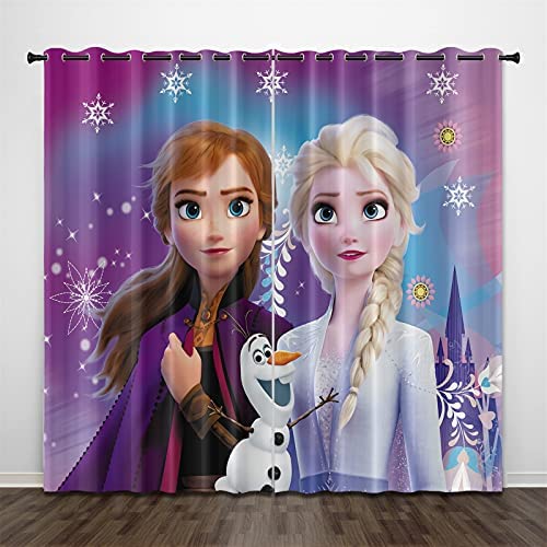 Bfrdollf ELSA Verdunkelungsvorhang Wasserdichter Stoff Gardinen Für Kinderzimmer, Ösen Oben Für Gardinen?3D-Digitaldruck 100% Polyester (12,100×140(BxH)) von Bfrdollf