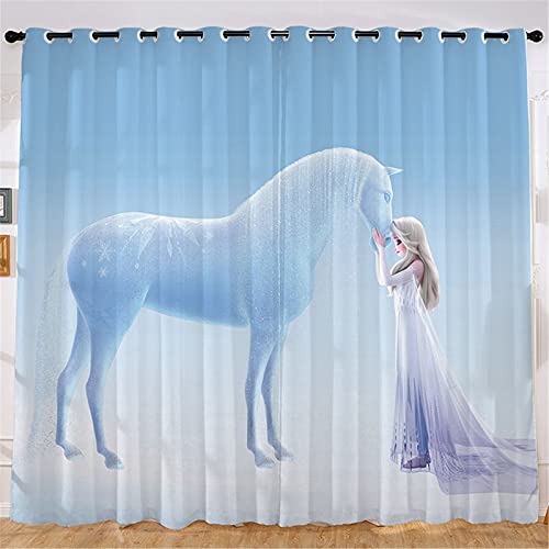 Bfrdollf ELSA Verdunkelungsvorhang Wasserdichter Stoff Gardinen Für Kinderzimmer, Ösen Oben Für Gardinen?3D-Digitaldruck 100% Polyester (19,150×166(BxH)) von Bfrdollf