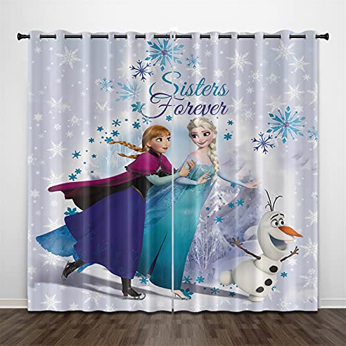 Bfrdollf ELSA Verdunkelungsvorhang Wasserdichter Stoff Gardinen Für Kinderzimmer, Ösen Oben Für Gardinen?3D-Digitaldruck 100% Polyester (25,150×166(BxH)) von Bfrdollf