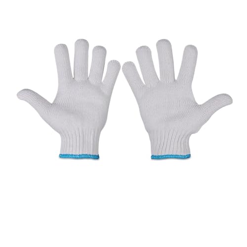 BgnEhRfL Handschuhe, Arbeitshandschuhe, 12 Paar aus Baumwollgarn gestrickte Schutzhandschuhe mit Griff for Maler, Industrie, Lager, Gartenarbeit, Arbeitshandschuhe for Männer und Frauen(Blue) von BgnEhRfL