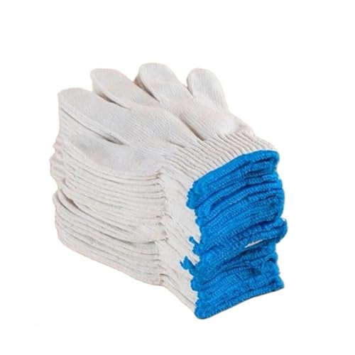 BgnEhRfL Handschuhe, Arbeitshandschuhe, 12 Paar verschleißfeste, belüftete Arbeitshandschuhe for Damen und Herren, Material Baumwollgarn, rutschfeste Strickfäustlinge, Arbeitsschutz(Blue) von BgnEhRfL