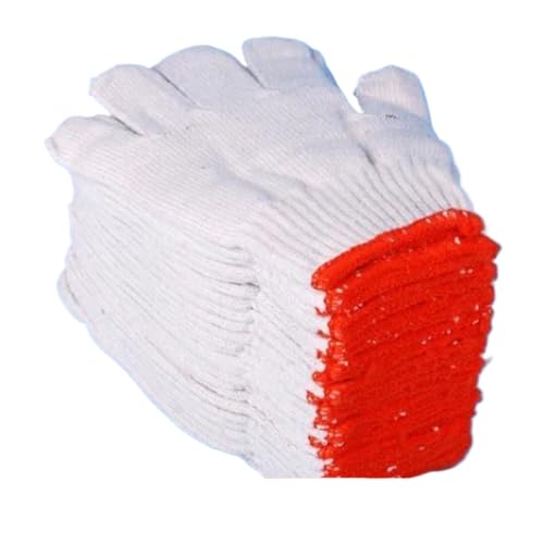 BgnEhRfL Handschuhe, Arbeitshandschuhe, 12 Paar verschleißfeste, belüftete Arbeitshandschuhe for Damen und Herren, Material Baumwollgarn, rutschfeste Strickfäustlinge, Arbeitsschutz(Orange) von BgnEhRfL