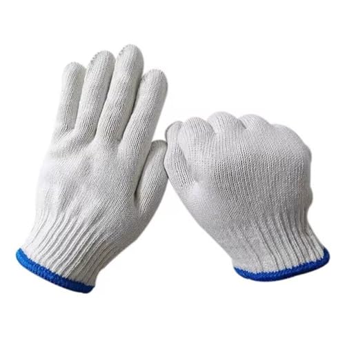 BgnEhRfL Handschuhe, Arbeitshandschuhe, 12 Paar verschleißfeste Arbeitshandschuhe for Damen und Herren, Material Baumwollgarn, rutschfeste Strickfäustlinge for den Arbeitsschutz im Garten, von BgnEhRfL