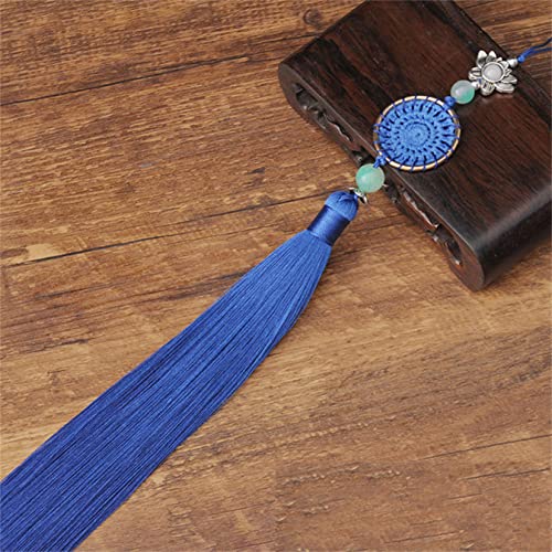 Ornamente, Quasten, 2 Stück, Retro, glatt, lange Quaste, Anhänger, DIY-Bastelornament, Fransenbesatz, Schmuck, Kleidung, Auto, Schlüsselanhänger, Tasche, Heimdekor-Accessoire(Royalblue) von BgnEhRfL