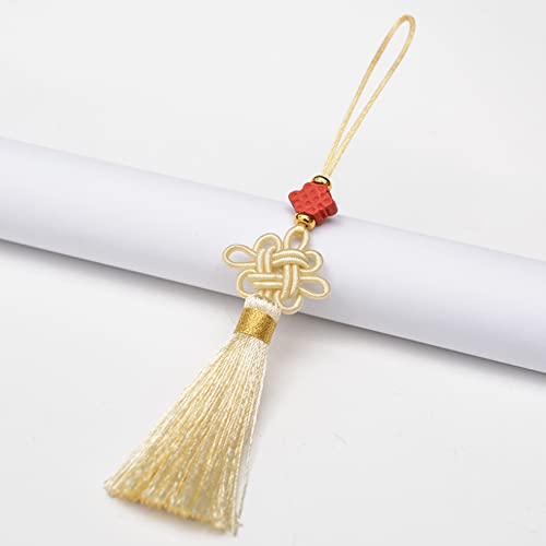 Ornamente, Quasten, 5 Stück rote Quasten mit chinesischen Knoten for Selbermachen von Schmuck, Vorhängen, Taschen, dekorativen Accessoires, Anhängern, Bastelquasten(Beige) von BgnEhRfL