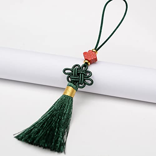 Ornamente, Quasten, 5 Stück rote Quasten mit chinesischen Knoten for Selbermachen von Schmuck, Vorhängen, Taschen, dekorativen Accessoires, Anhängern, Bastelquasten(Dark Green) von BgnEhRfL