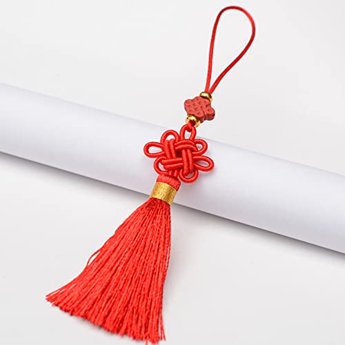 Ornamente, Quasten, 5 Stück rote Quasten mit chinesischen Knoten for Selbermachen von Schmuck, Vorhängen, Taschen, dekorativen Accessoires, Anhängern, Bastelquasten(Red) von BgnEhRfL