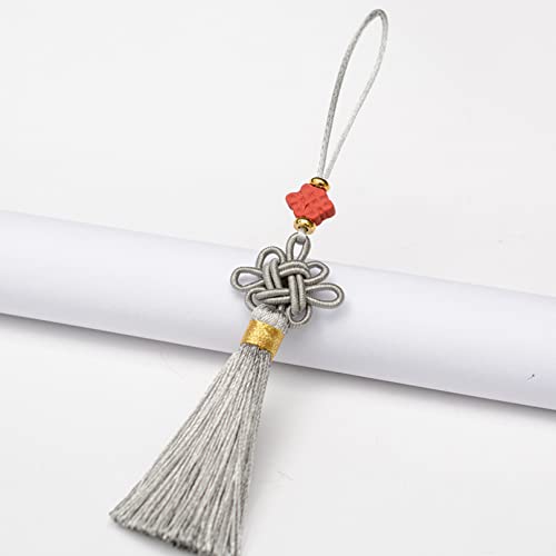 Ornamente, Quasten, 5 Stück rote Quasten mit chinesischen Knoten for Selbermachen von Schmuck, Vorhängen, Taschen, dekorativen Accessoires, Anhängern, Bastelquasten(Silver Grey) von BgnEhRfL