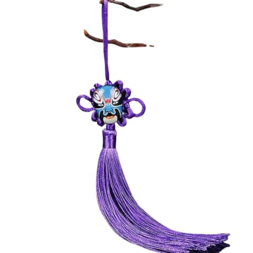 Ornamente, Quasten, Peking-Oper, chinesischer Knoten, traditionelle hängende Quasten, Ornamente, Geschenke, Glücksbringer, Auto-Anhänger, Schlüsselanhänger, festliche Dekoration(Purple) von BgnEhRfL