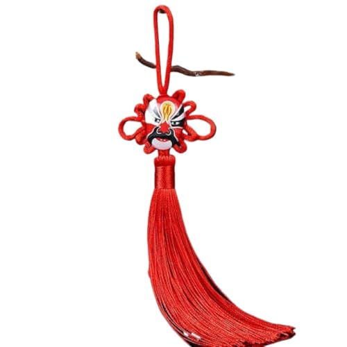 Ornamente, Quasten, Peking-Oper, chinesischer Knoten, traditionelle hängende Quasten, Ornamente, Geschenke, Glücksbringer, Auto-Anhänger, Schlüsselanhänger, festliche Dekoration(Red) von BgnEhRfL