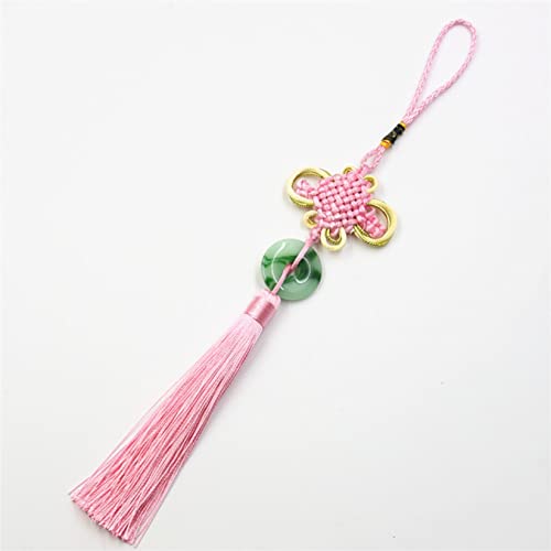 Ornamente, Quasten, chinesische Knoten, Jadequasten, Schmuck, Kleidung, Dekor, Accessoires, Schlüsseltasche, Anhänger, DIY, Basteln, Quaste, Fransenbesatz, Geschenk(Pink) von BgnEhRfL