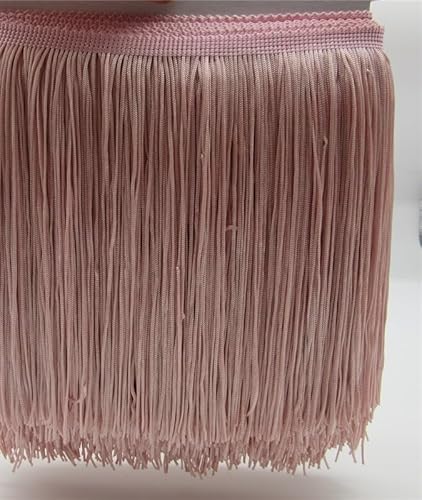 Quaste, Quasten-Nähbesatz, 5 Meter Spitzenfransenquaste, Polyester, 20 cm, Fransen-Spitzenbesatzband for Aufnähen for lateinamerikanische Kleider, Bühnenkleidungszubehör(Leather Pink) von BgnEhRfL