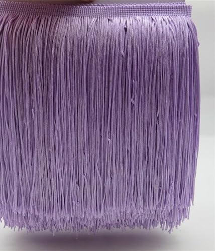 Quaste, Quasten-Nähbesatz, 5 Meter Spitzenfransenquaste, Polyester, 20 cm, Fransen-Spitzenbesatzband for Aufnähen for lateinamerikanische Kleider, Bühnenkleidungszubehör(Light Purple) von BgnEhRfL
