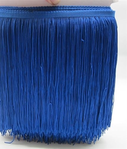 Quaste, Quasten-Nähbesatz, 5 Meter Spitzenfransenquaste, Polyester, 20 cm, Fransen-Spitzenbesatzband for Aufnähen for lateinamerikanische Kleider, Bühnenkleidungszubehör(Navy blue) von BgnEhRfL