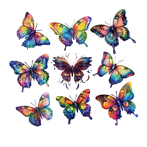 Bianriche Schmetterling-Aufnäher zum Aufbügeln Blumen Wärmeübertragungsaufkleber DIY-Applikationen Aufnäher für T-Shirts Jeans Rucksäcke Kunstdekoration – (L) – #9 von Bianriche