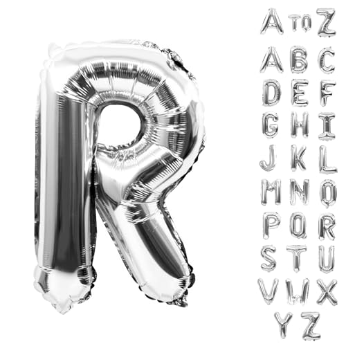 Biapian Buchstaben Ballons XXL, Große Buchstabe R Folienballon, 101.6CM Silber Buchstaben Luftballon Aluminiumfolie Helium Ballons für Geburtstag Babyparty Hochzeit Jubiläum Dekoration (Silber R) von Biapian