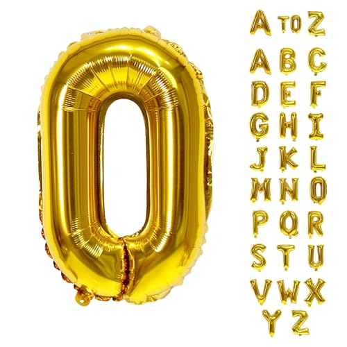 Biapian Folienballon Buchstaben Gold, XXL 40 Zoll Buchstaben O Luftballon Große, Gold Buchstaben Ballon, 101.6CM Alphabet Folienballon Helium für Geburtstag Hochzeit Jubiläum Babyparty Deko (Gold O) von Biapian