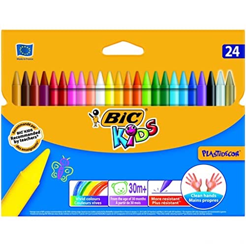 BIC Kids Plastidecor Wachsmalkreiden, Gold und Silber - 24er Pack von BIC