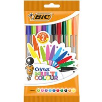 BIC Kugelschreiber CRISTAL MULTICO transparent Schreibfarbe farbsortiert, 10 St. von Bic