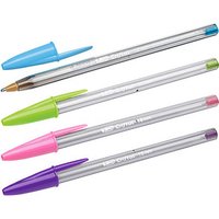 BIC Kugelschreiber Cristal Fun transparent, Schreibfarbe: farbsortiert, 4 St. von Bic