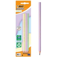 BIC EVOLUTION PASTEL Bleistifte HB 2x lila, grün, gelb, rosa, 5 St. von Bic