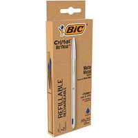 BIC Kugelschreiber Cristal Re'New silber, Schreibfarbe: blau, 1 Set von Bic