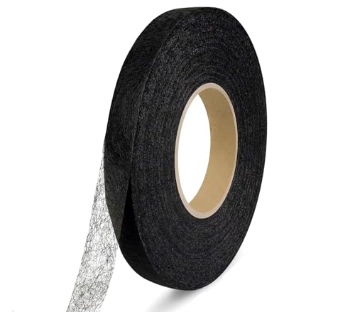 100 Meter Saumband zum Aufbügeln Schwarz Bügelband 10 mm Breit Bügelsaumband Selbstklebende Nahtband zum Reparieren Stoff, Gardinen, Hosen, Kleidung ohne nähen Iron on Hem Tape (100 M-1 cm Schwarzer) von Bicoozz